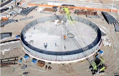 延安天然气储气调峰及配套LNG项目现场一片紧张奋战